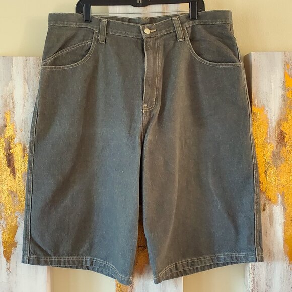 Vintage Men's Green Denim Short Pants SZ 40 - Picture 1 of 7